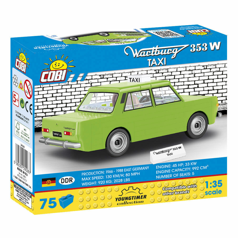 COBI Youngtimer Collection Wartburg 353W Taxi, Auto, Fahrzeug, Sammelautos, Spielzeug, Spielen, Konstruktionsbausteine, Kunststoff, 75 Teile, 24528