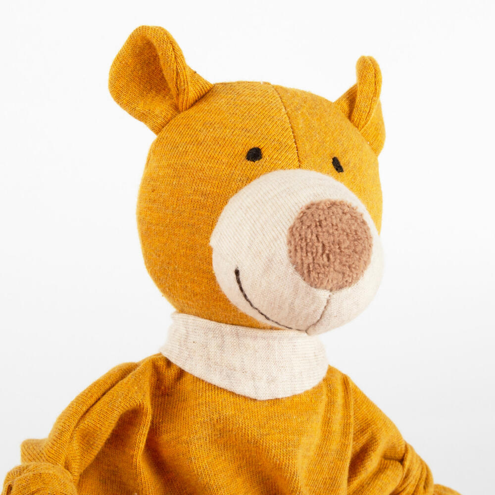 sigikid Mini Jersey-Tuch Bär Tiny Tissues, Schnuffeltuch, Schmusetuch, Kuscheltuch, Baumwolle, Gelb, 18 cm, 39839