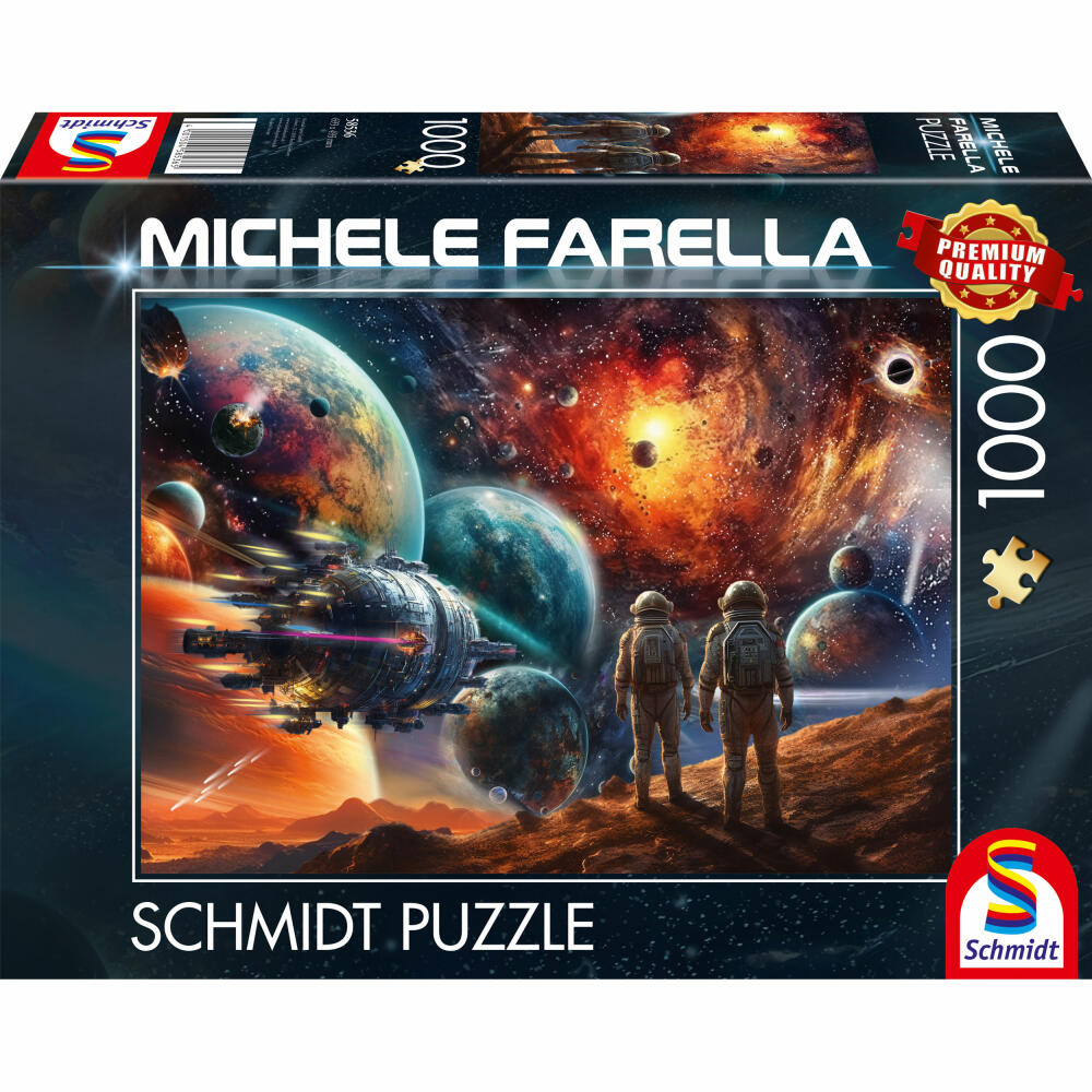 Schmidt Spiele Puzzle Kosmische Farbenpracht, Reise ins Weltall, Michele Farella, Erwachsenenpuzzle, 1000 Teile, 58536