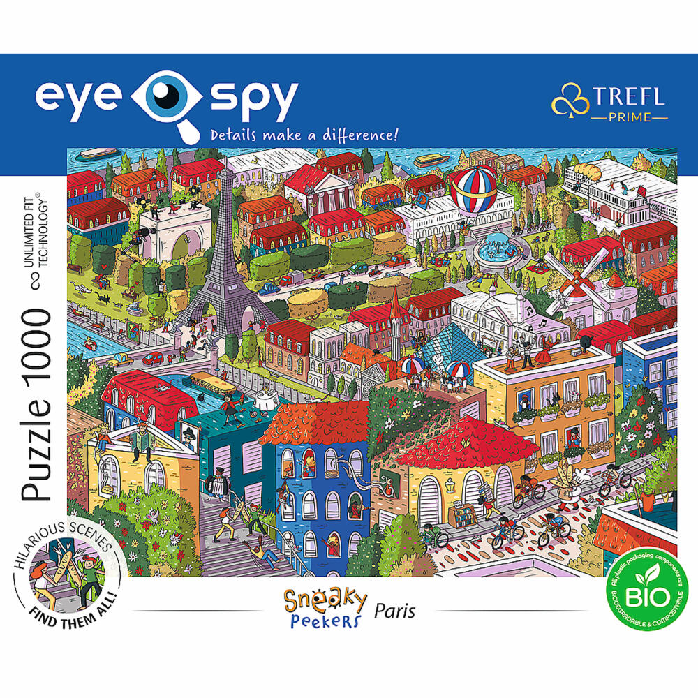 Trefl Puzzle UFT Eye Spy Sneaky Peakers - Paris, France, 1000 pieces, 68.3 x 48 cm, 10712