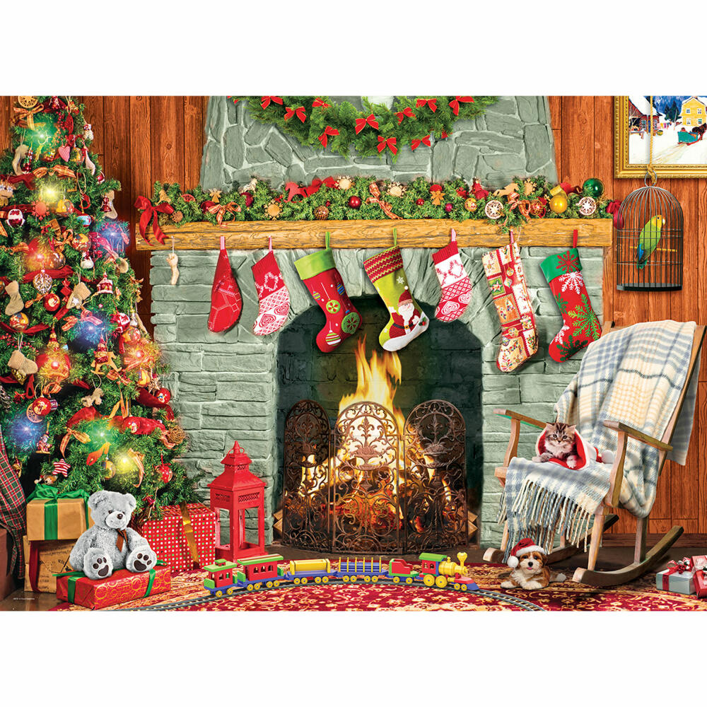 Eurographics Puzzle Weihnachten beim offenen Kamin, 500 Teile, 68 x 48 cm, 6500-5502