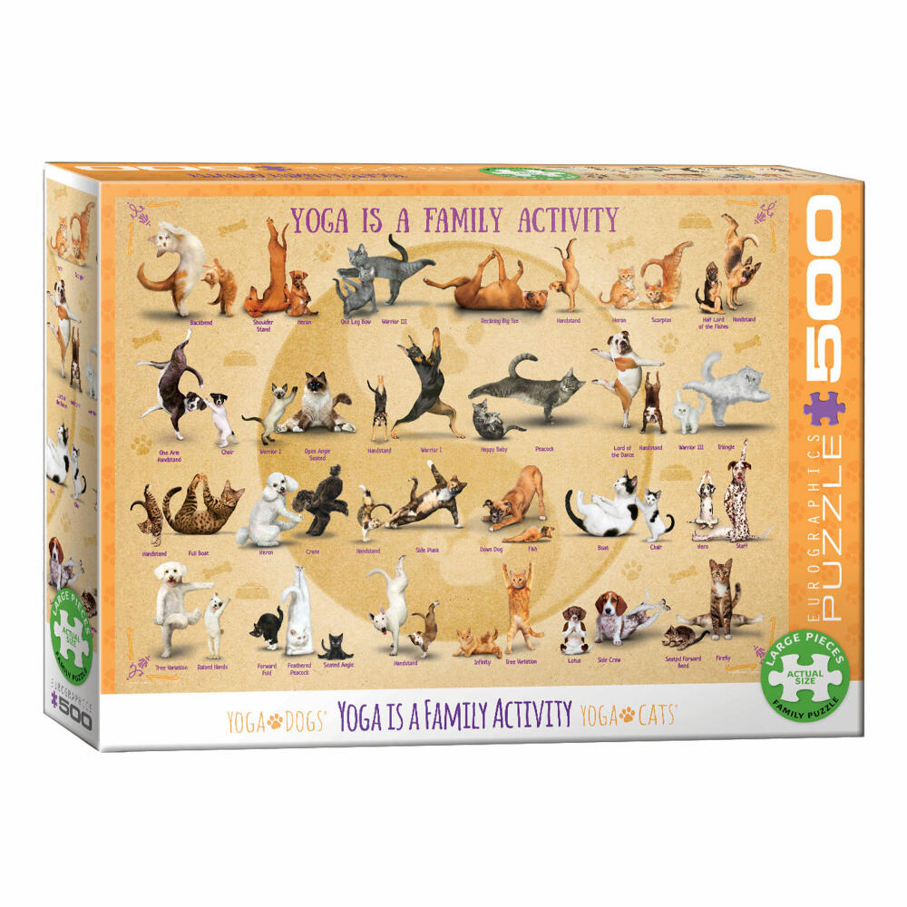 Eurographics Puzzle Yoga Tierfamilie, 500 Teile, 68 x 48 cm, 6500-5354