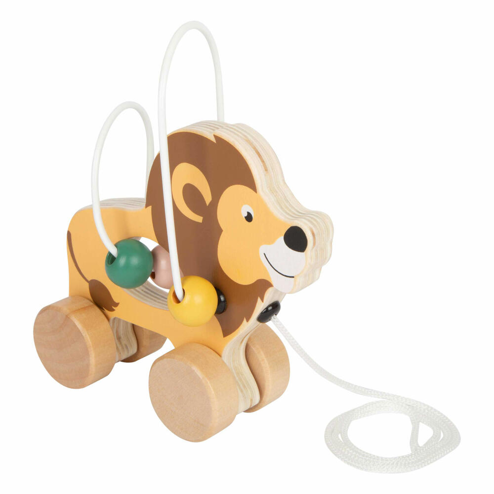 Legler Small Foot Ziehtier Löwe mit Motorikschleife Safari, Spielzeug, ab 12 Monate, 11705