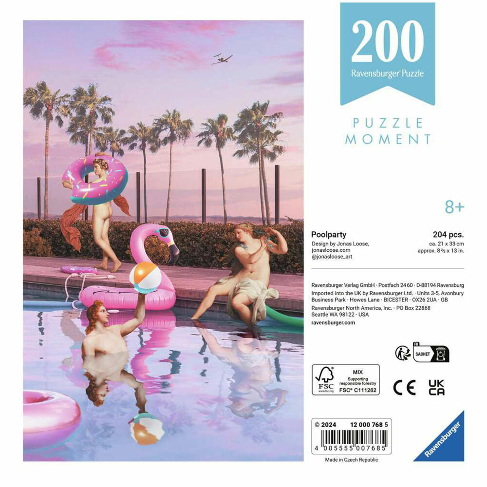 Ravensburger Moment Poolparty, 200 Teile, Erwachsenenpuzzle, Puzzle für Erwachsene, 12000768