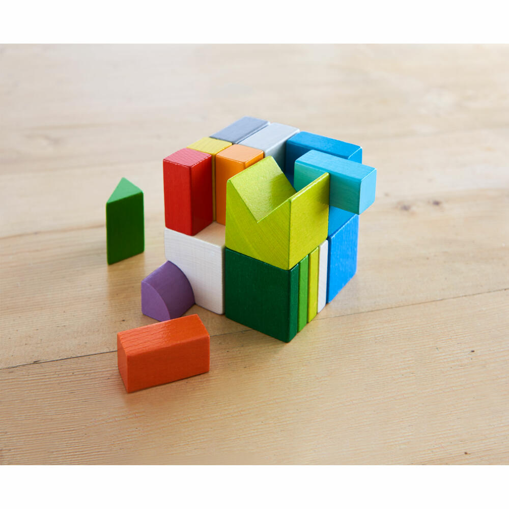 HABA 3D-Puzzle Game Cube Mix, Creative Building Blocks, Building Blocks, Motor Skills, Toy, from 3 Years, 1305463001