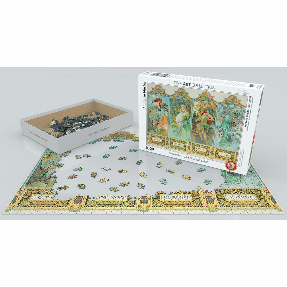 Eurographics Puzzle The Four Seasons by Alphonse Mucha, 1000 pieces, 68 x 48 cm, 6000-0824