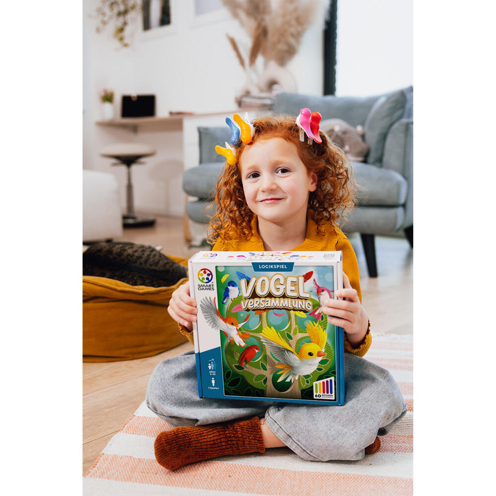 Smart Games Vogelversammlung, Kinderspiel, Logikspiel, Lernspielzeug, ab 6 Jahren, Holz, SG 039 DE