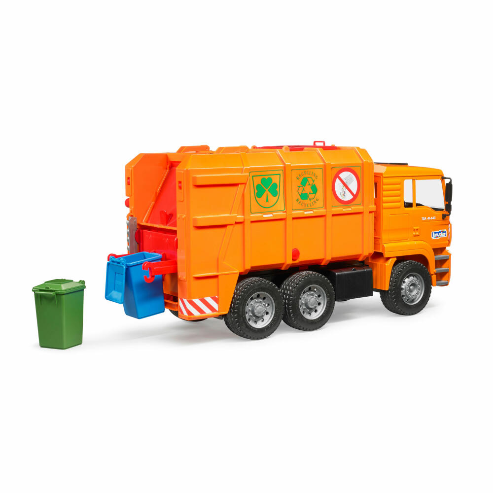 Bruder Commercial Vehicles MAN TGA Garbage Truck Orange, Garbage Truck, Model Vehicle, Model Vehicle, Toy, 02760