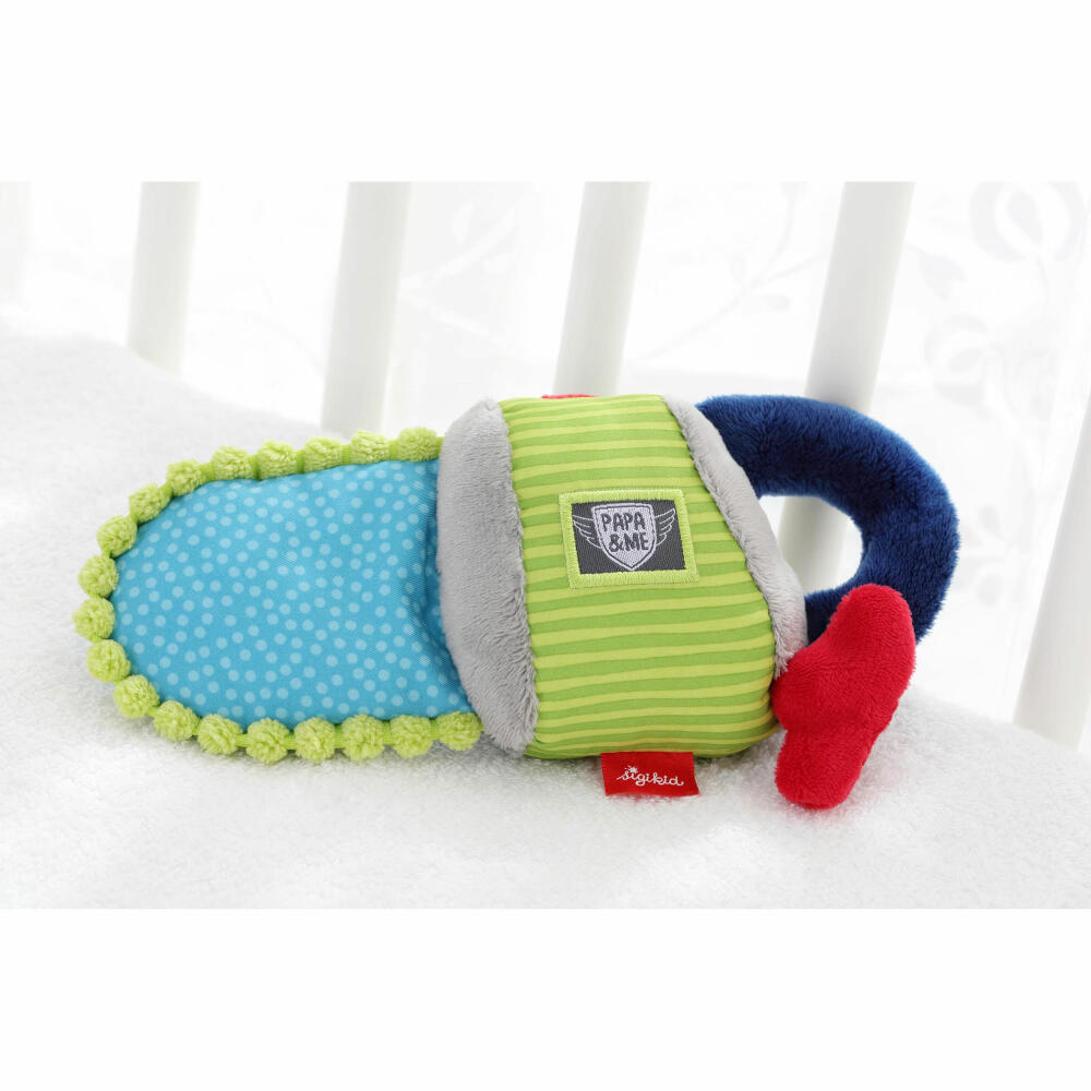sigikid Papa & Me Rassel Motorsäge, Vibrationsrassel, Greifling, Rassel, Rasselgreifling, Babyspielzeug, Baby Spielzeug, L 21 cm, 41677