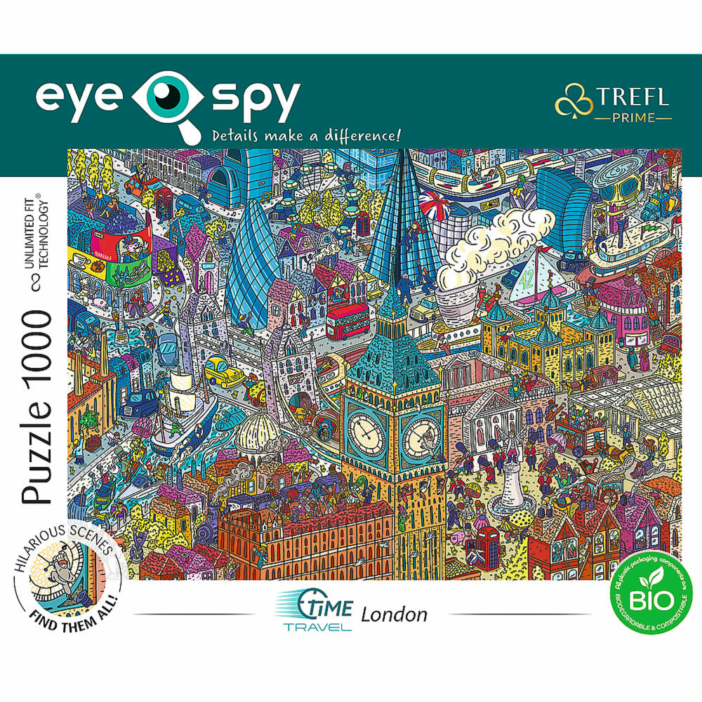 Trefl Puzzle UFT Eye Spy Time Travel - London, Vereinigtes Königreich, 1000 Teile, 68.3 x 48 cm, 10750
