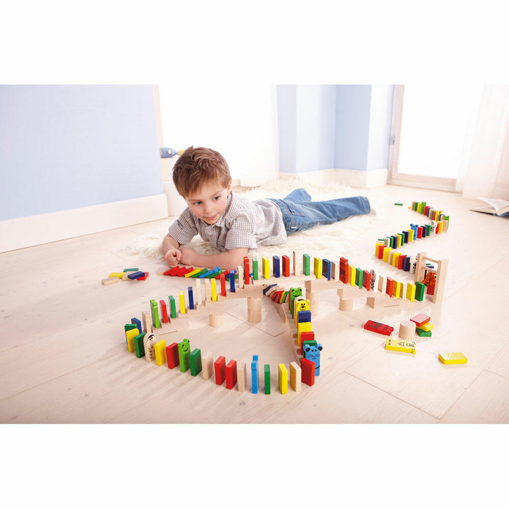 HABA Domino Stones Tumbling Blocks, Wooden Building Blocks, Building Blocks, Wood, Beech, approx. 263 pcs., 001172