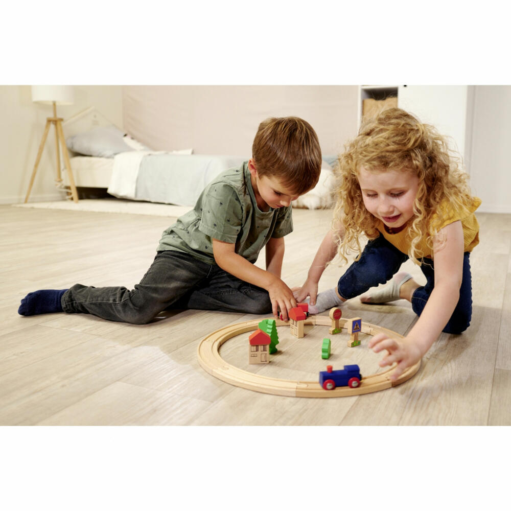 Eichhorn Bahn Kreis, 20-tlg., Eisenbahn, Holzeisenbahn, Log, Zug, Spielzeug, Holz, 100006200