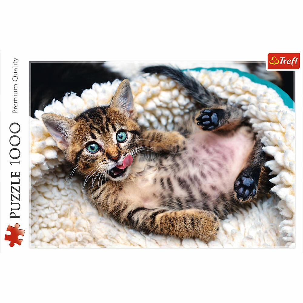 Trefl Puzzle Fröhliche Katze, 1000 Teile, 68.3 x 48 cm, 10448