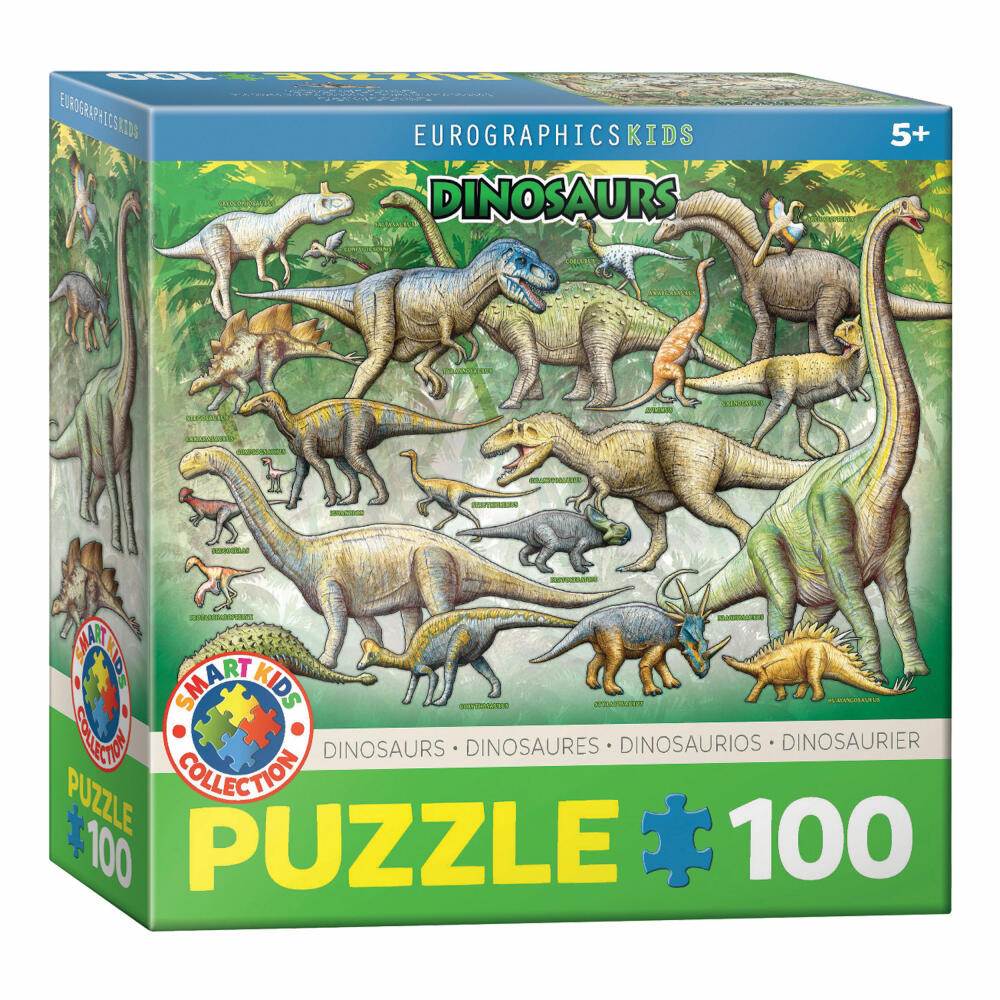 Eurographics Puzzle Dinosaurs, Children's Puzzle, 100 pieces, 48 x 33 cm, 6100-0098