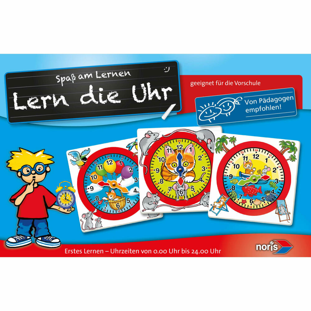 Noris Learn the Clock, Educational Game, Puzzle, Card Game, Time, Times, Children, Game, 606076152