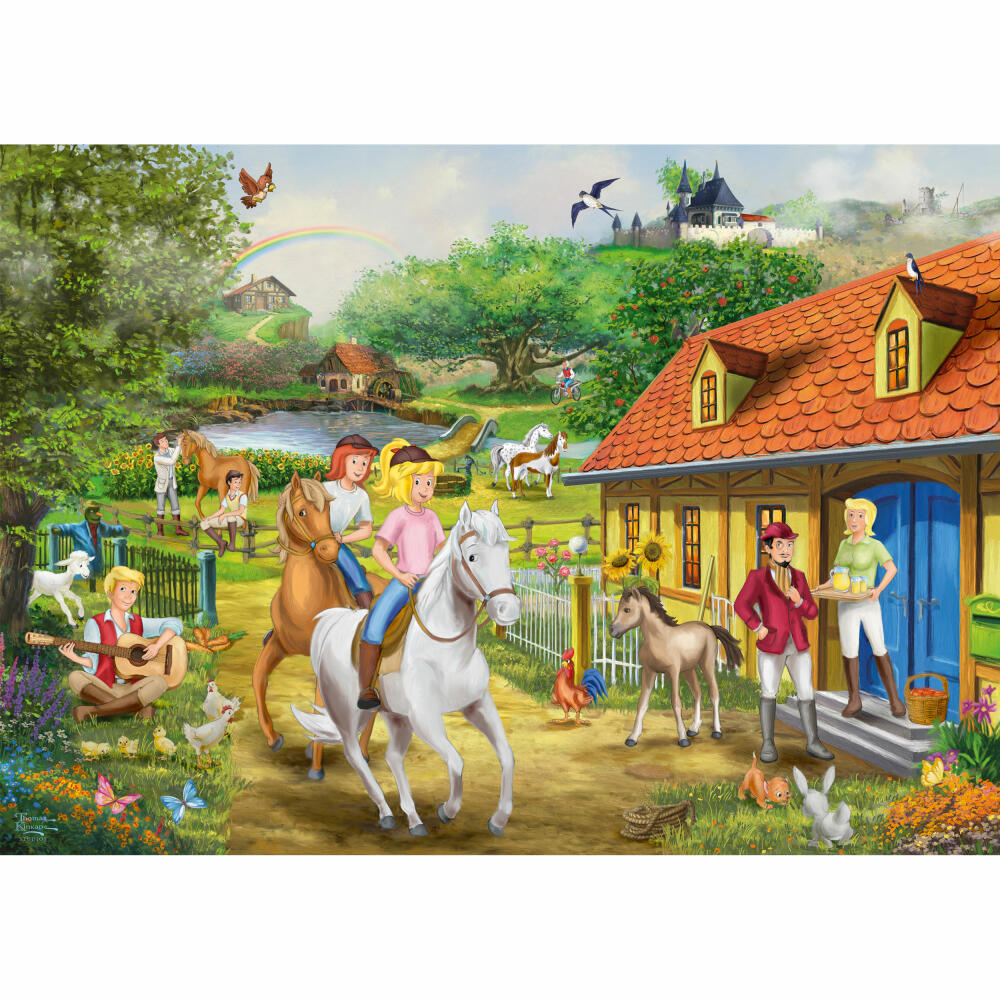 Schmidt Spiele Puzzle Bibi & Tina Spaß auf dem Martinshof, Thomas Kinkade, Erwachsenenpuzzle, 1000 Teile, 58425