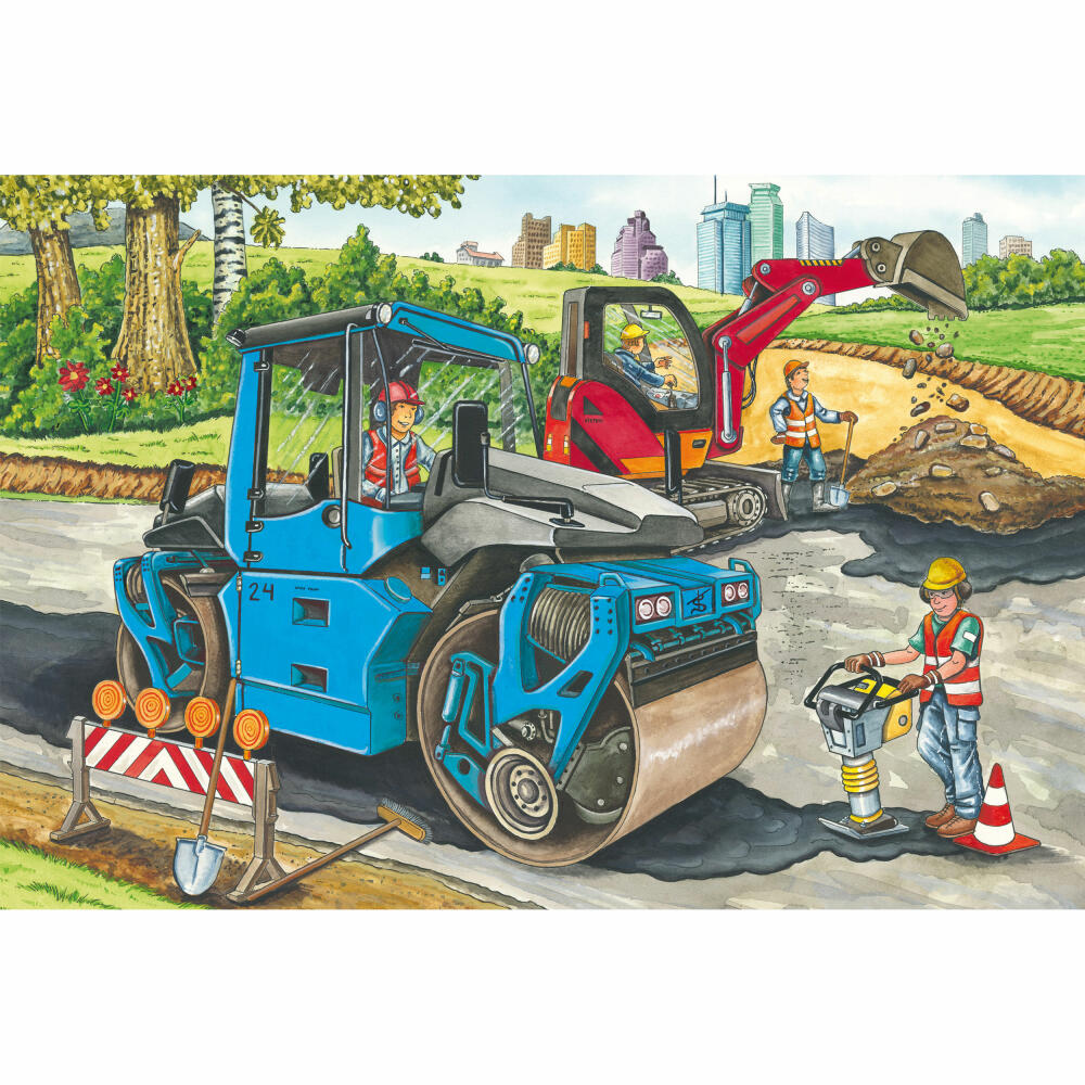 Schmidt Spiele Puzzle My Favorite Construction Vehicles, Children's Puzzle, Puzzle, 3 x 48 pieces, 56520