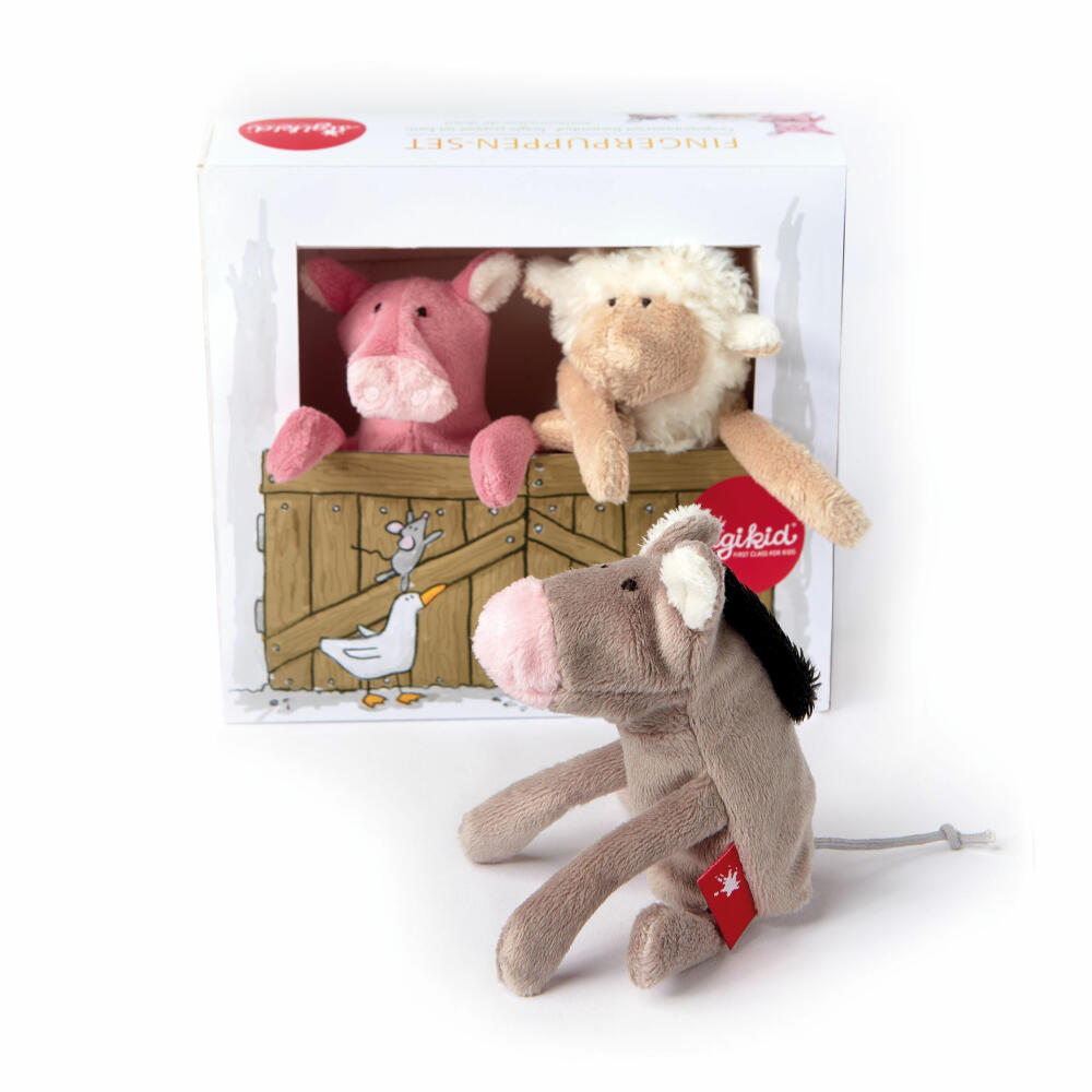 sigikid Fingerpuppenset Farmfreunde, 3-tlg., Fingerpuppe, Finger Puppe, Puppenspiel, Babyspielzeug, Baby Spielzeug, Polyester, 41565