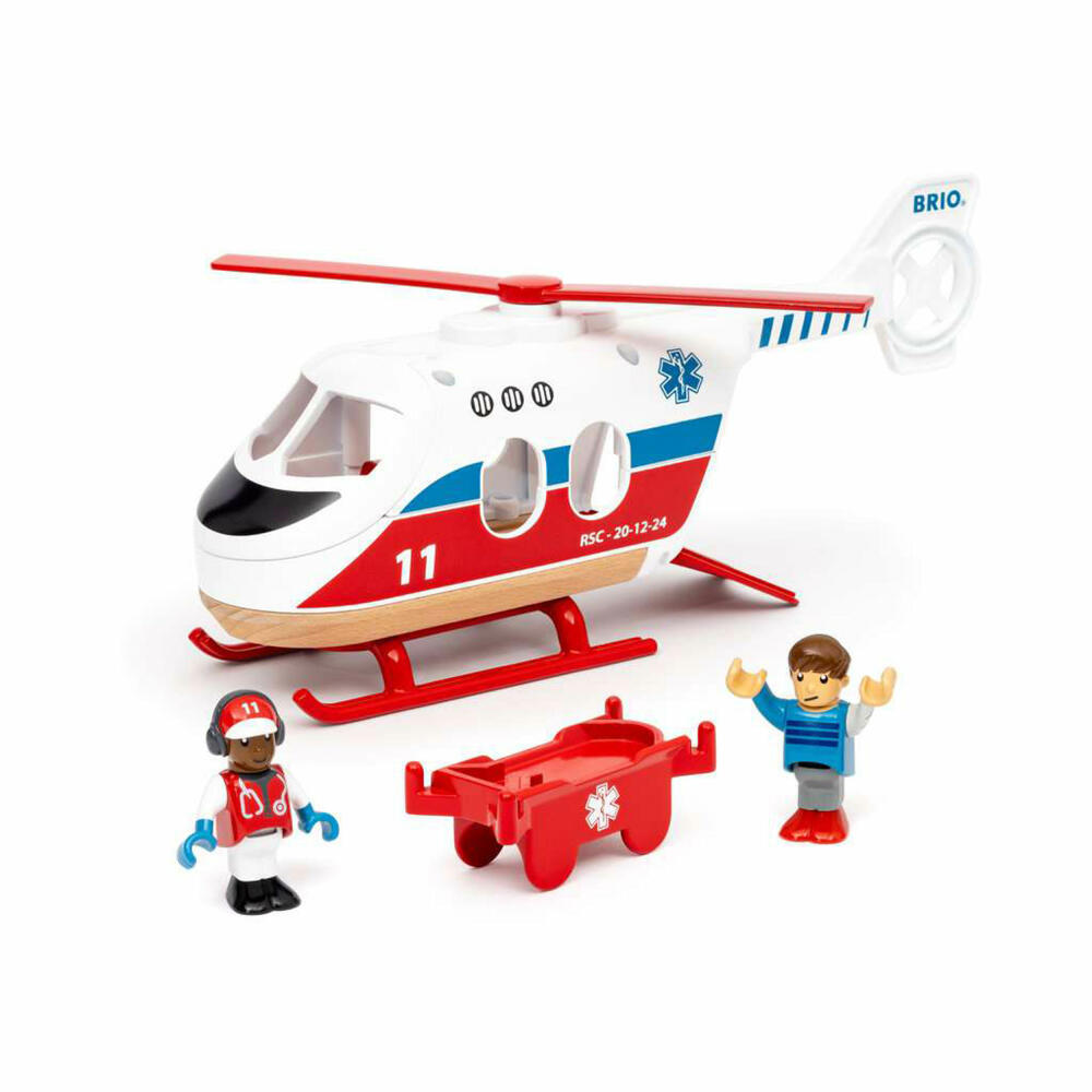 BRIO Rettungshubschrauber, Hubschrauber, Holzeisenbahn, Zubehör, Spielzeug, 63602200