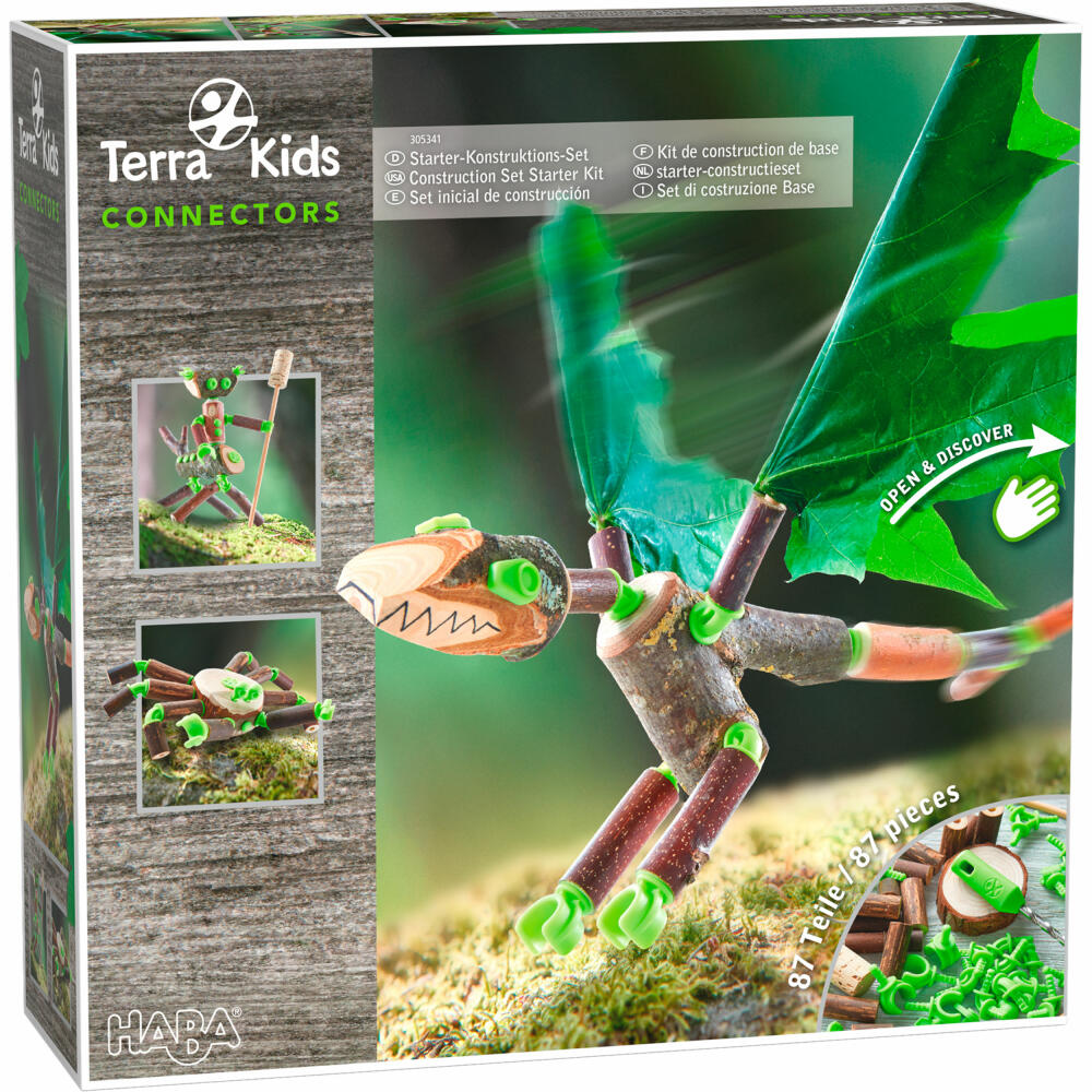 HABA Terra Kids Connectors Starter-Konstruktions-Set, Bastelset, Bausatz, Baukasten, ab 8 Jahren, 1305341001