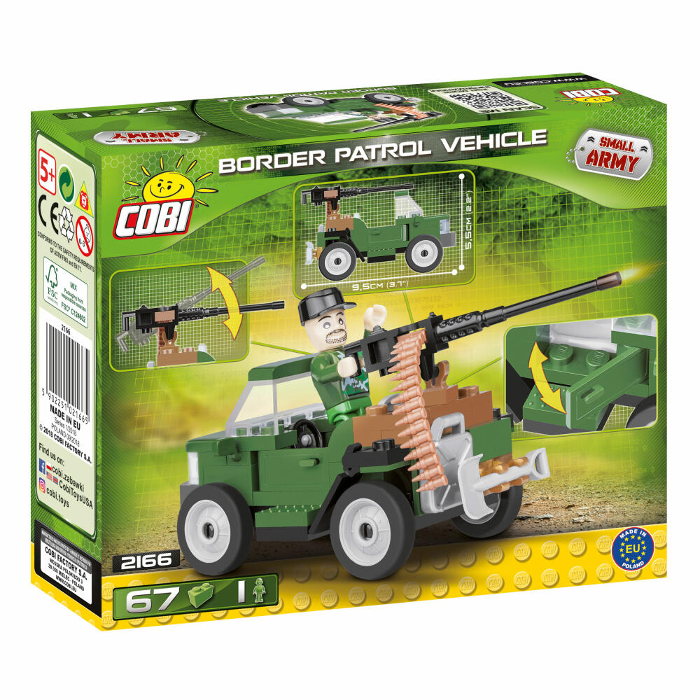 COBI Small Army Border Patrol Vehicle, Military, Soldiers, Border Patrol Vehicle, Toy, Construction Blocks, 67 Parts, 2166