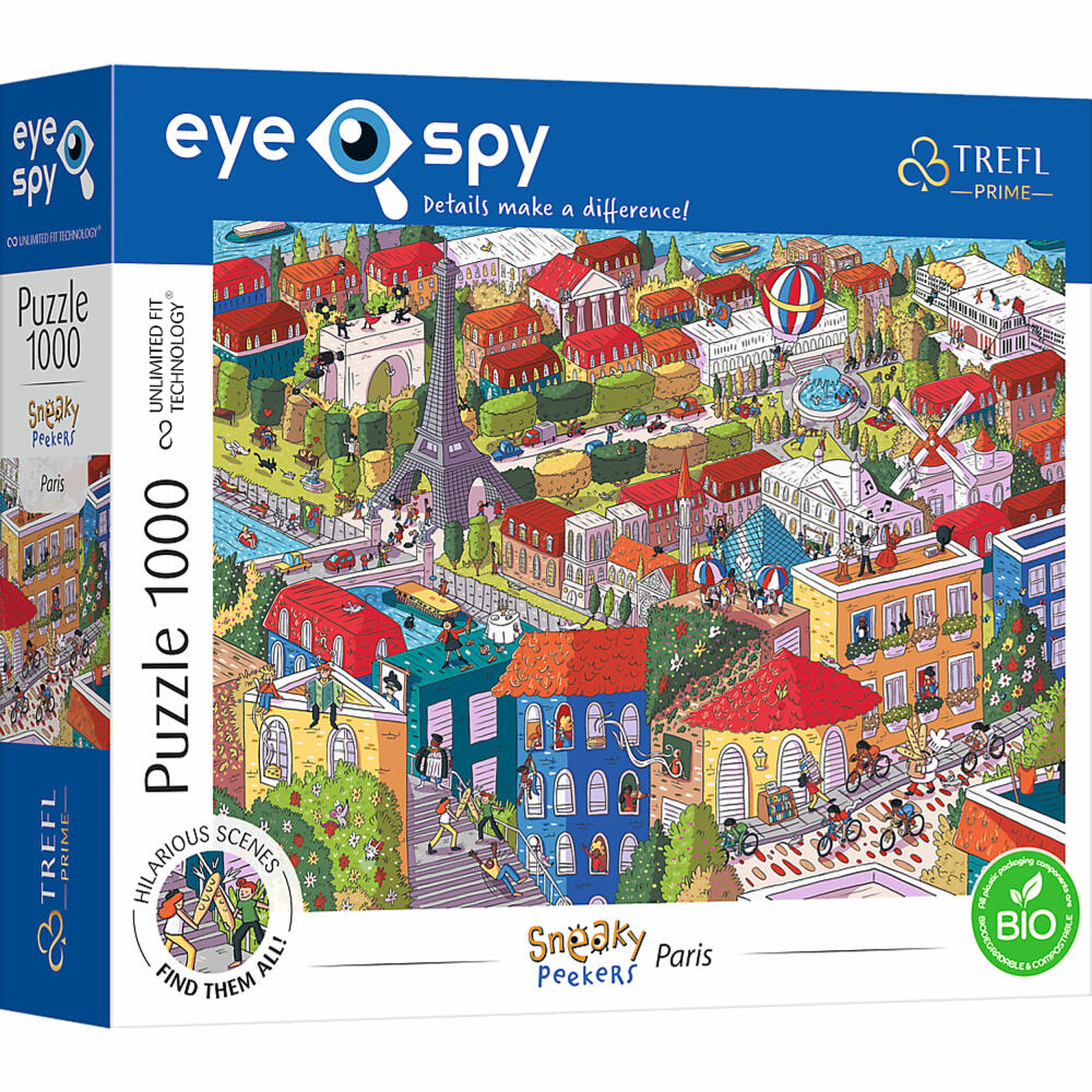Trefl Puzzle UFT Eye Spy Sneaky Peakers - Paris, France, 1000 pieces, 68.3 x 48 cm, 10712