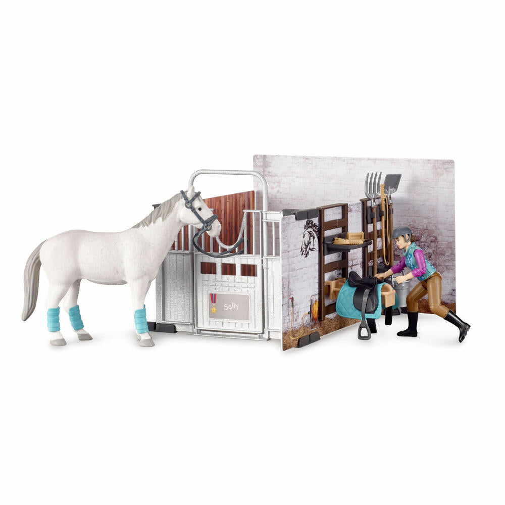 Bruder bworld Horse Stable, 17 pcs., Horse, Rider, Play Figure, Accessories, Toy, 62506