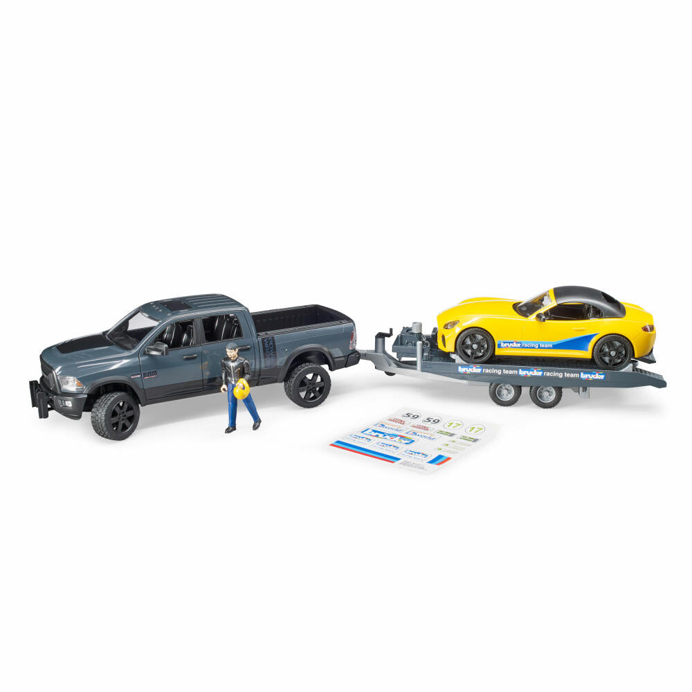 Bruder Freizeit RAM 250 Power Wagon, Roadster Bruder Racing Team, Rennauto, Modellfahrzeug, Modell Fahrzeug, Spielzeug, 02504
