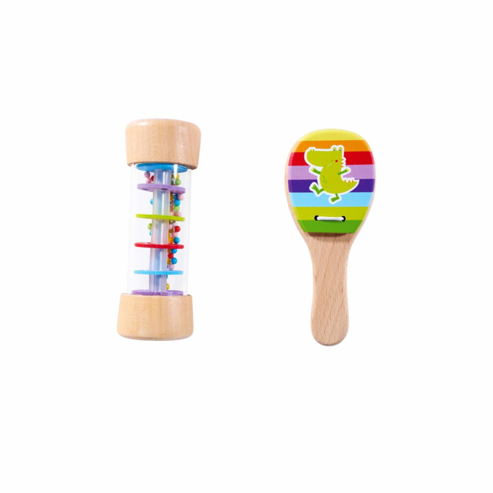 Eichhorn Musik Set Rassel, 2-tlg., Kastagnette, Regenmacher, Musik Instrumente, Kinder Spielzeug, 100003491