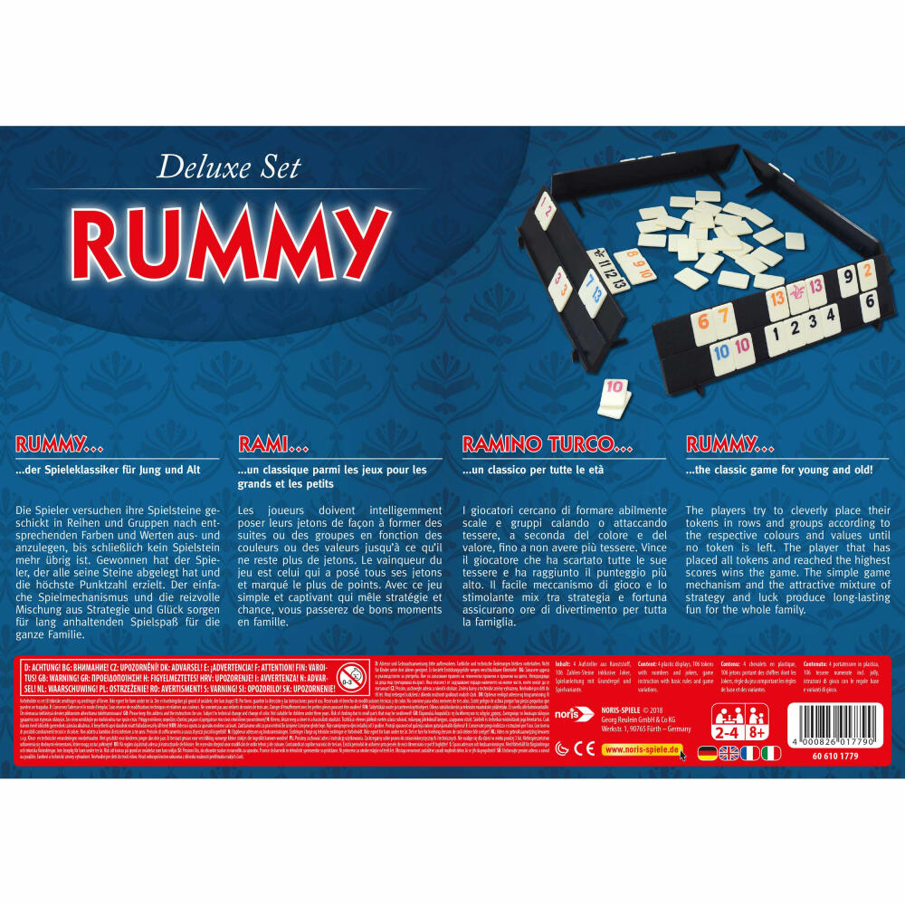 Noris Deluxe Set Rummy, Number Game, Board Game, Numbers, Children, Family, Game, 606101779