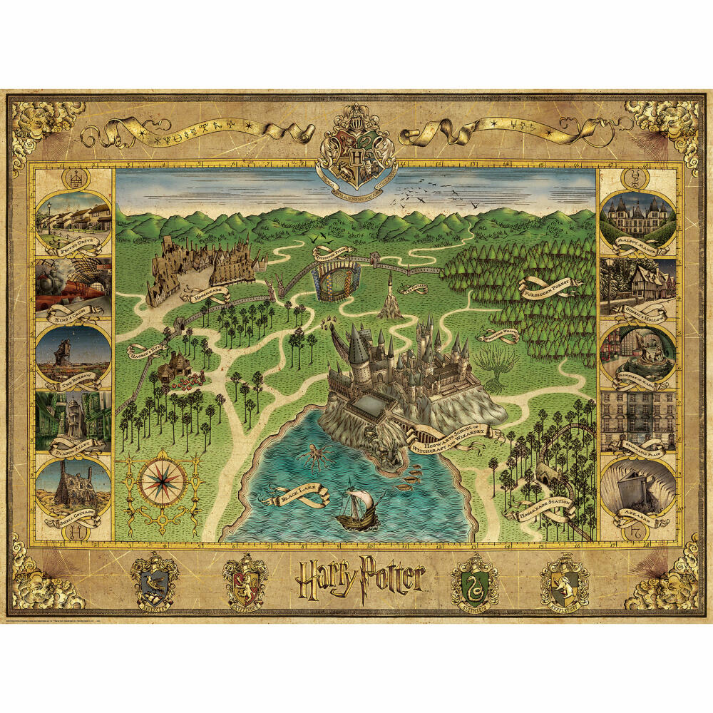 Ravensburger Puzzle Hogwarts Map, Harry Potter, Adult Puzzle, Adult Puzzles, 1500 Pieces, 16599