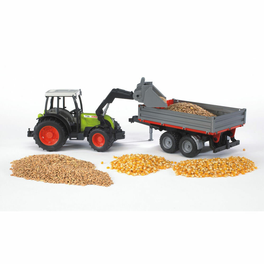 Bruder Agriculture Claas Nectis 267 F, with front loader and side trailer, tractor, model vehicle, model vehicle, toy, 02112