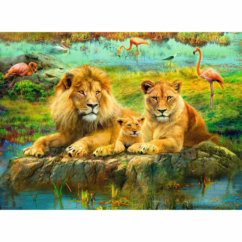 Ravensburger Puzzle Löwen in der Savanne, Erwachsenenpuzzle, 500 Teile, 12000220