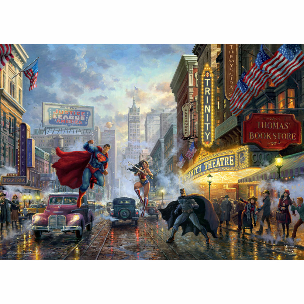 Schmidt Spiele Batman, Superman and Wonder Woman, Thomas Kinkade DC, Erwachsenenpuzzle, Puzzle, ab 12 Jahre, 1000 Teile, 57589
