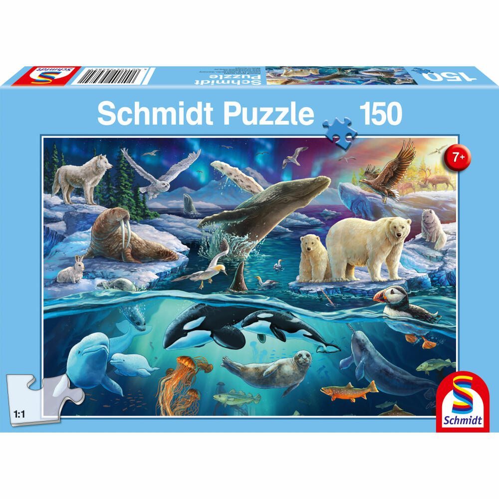 Schmidt Spiele Children's Puzzle Standard Animals in the Arctic, Children's Puzzle, 150 pieces, 56484