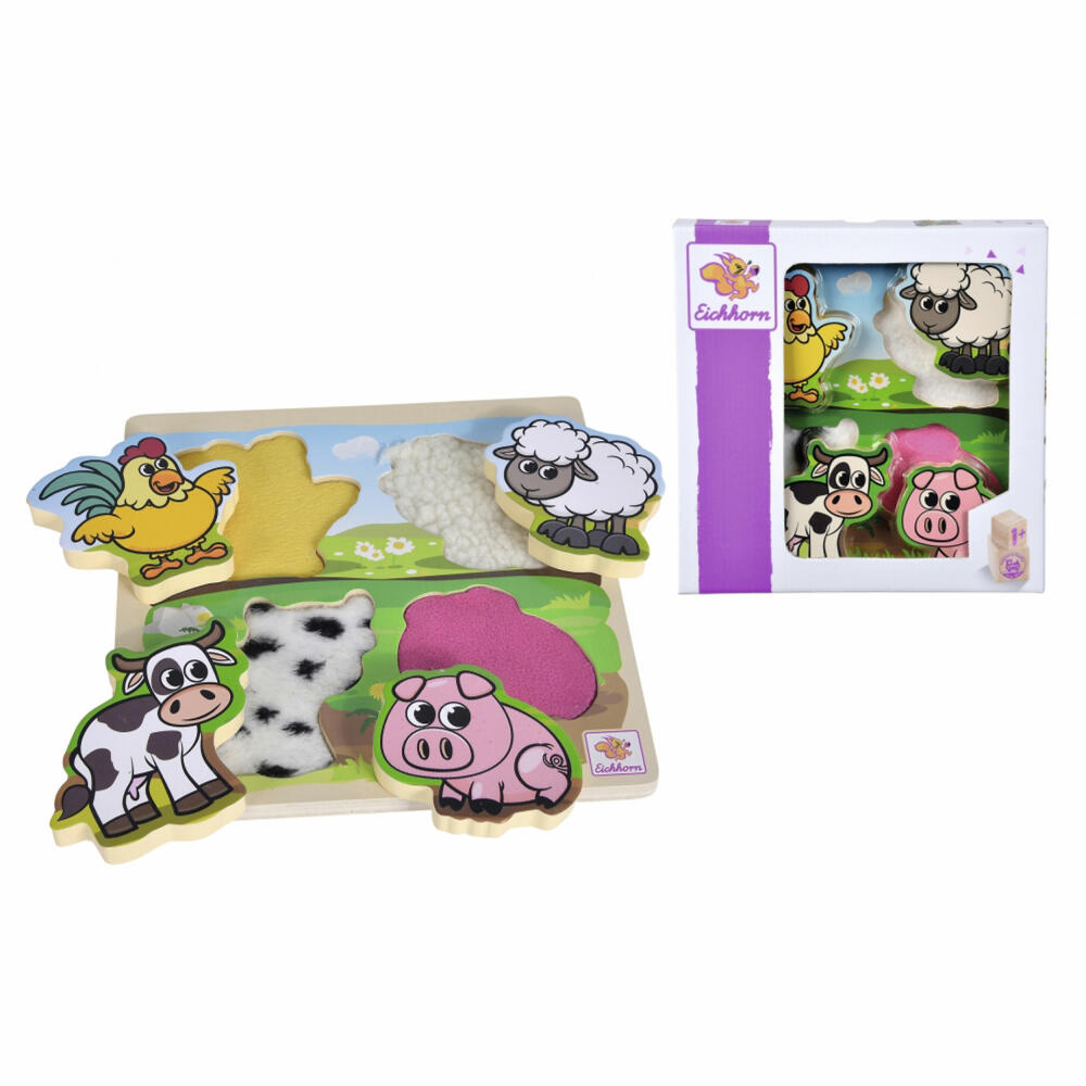 Eichhorn tactile puzzle with fabric, 5 pieces, fabric puzzle, puzzle, children's puzzle, children, 100003687