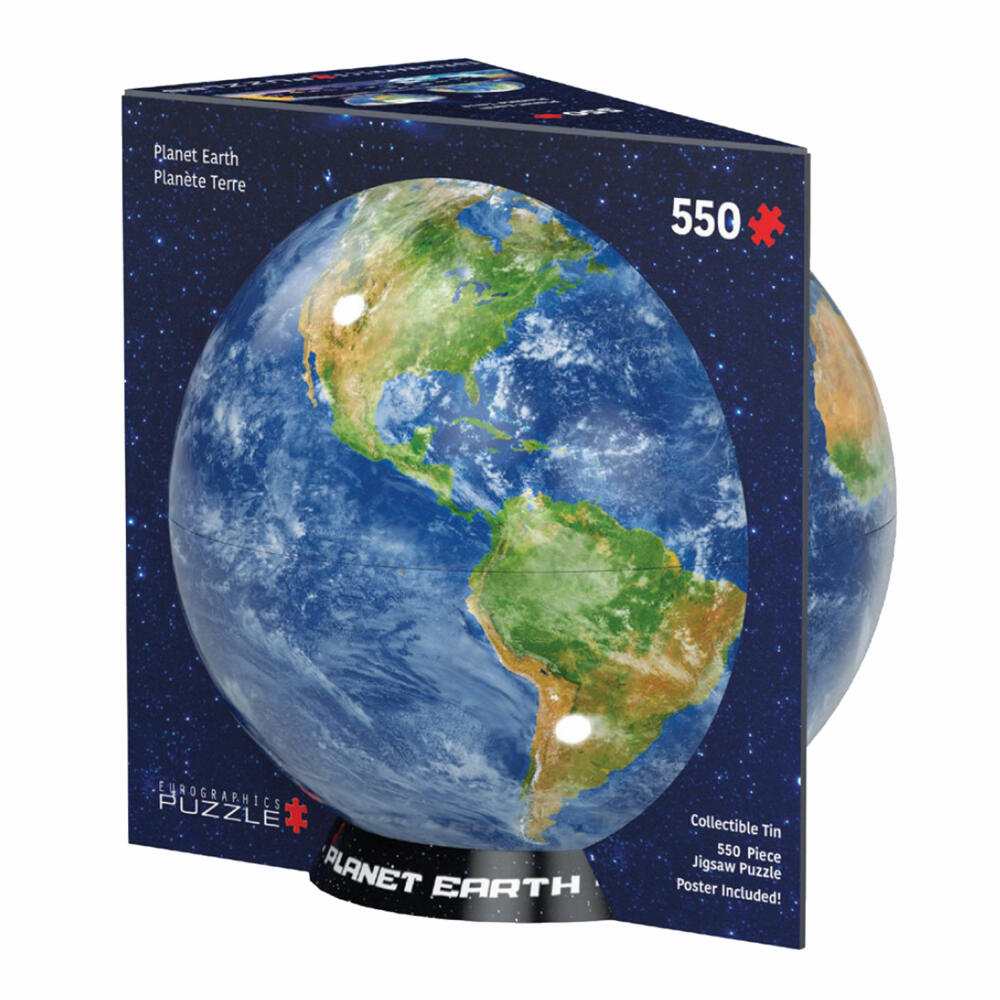 Eurographics Puzzle in Blechdose Planet Erde, Smart Cut, 550 Teile, 33 x 48 cm, 8551-5862