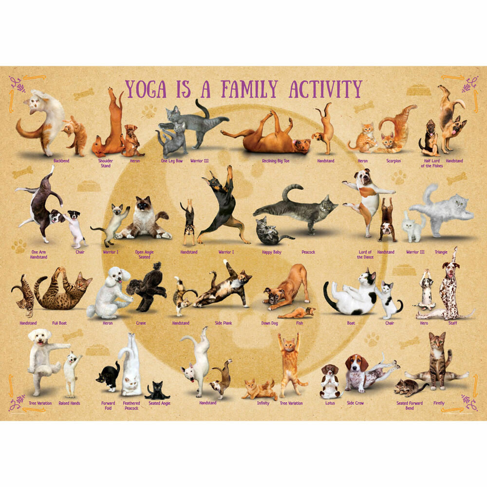 Eurographics Puzzle Yoga Tierfamilie, 500 Teile, 68 x 48 cm, 6500-5354