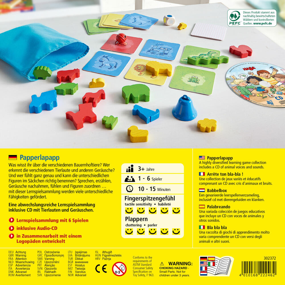HABA Papperlapapp, Lernspiel, Auditivspiel, Hörpspiel, Kinder Spiele, Spiel, Spielzeug, 302372