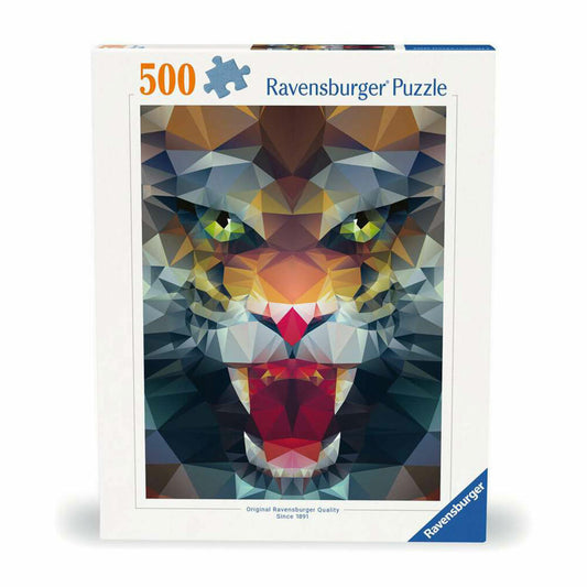 Ravensburger Puzzle Lion made of polygons, adult puzzle, 500 pieces, 12000239