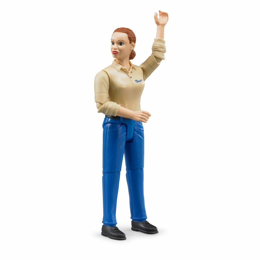 Bruder bworld Frau mit Hellem Hauttyp, Blaue Hose, Spielfigur, Spiel Figur, Modell, Spielzeug, 60408