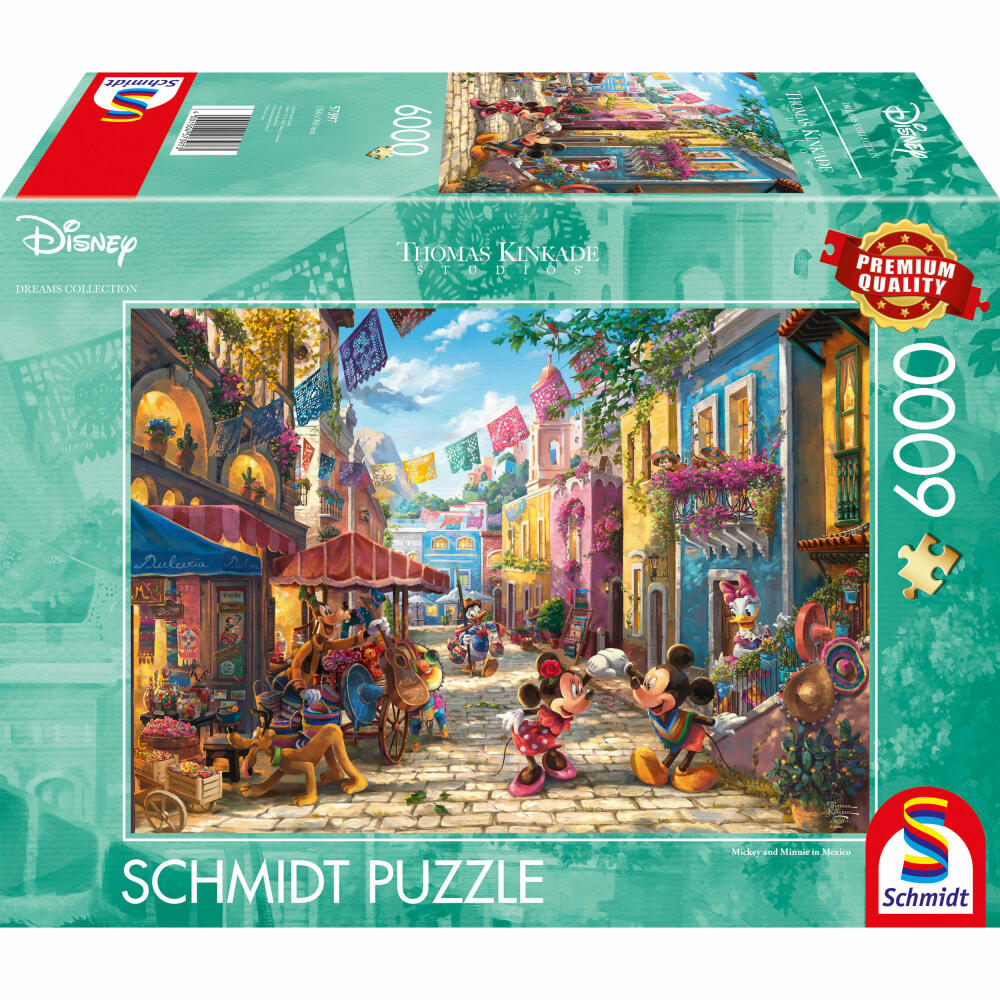 Schmidt Spiele Puzzle Disney Dreams Collection Mickey & Minnie in Mexico, Thomas Kinkade, Adult Puzzle, 6000 Pieces, 57397