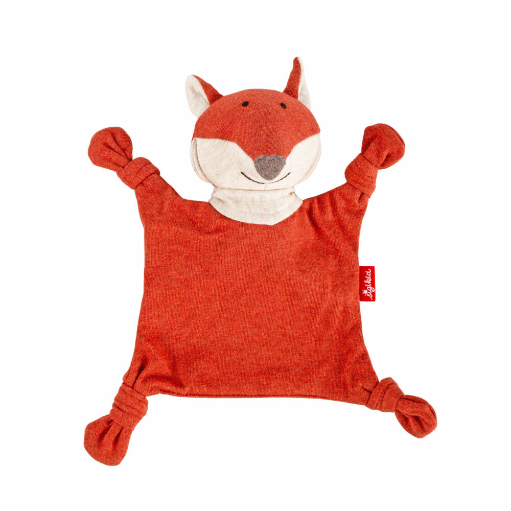 sigikid Mini Jersey-Tuch Fuchs Tiny Tissues, Schnuffeltuch, Schmusetuch, Kuscheltuch, Baumwolle, Orange, 18 cm, 39835