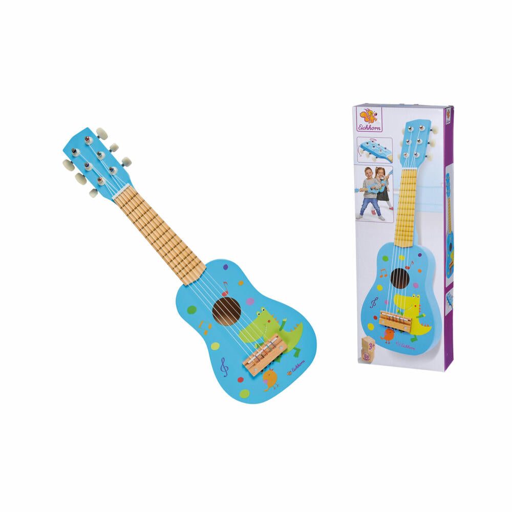 Eichhorn Music Wooden Guitar, Guitar, Children's Guitar, Toy Guitar, Children, Instrument, Wood, 54 cm, 100003480