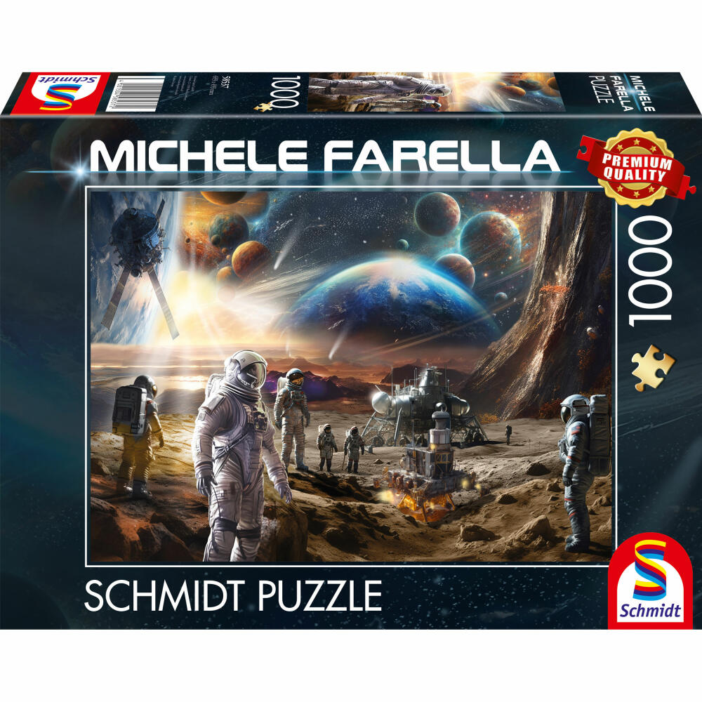 Schmidt Spiele Puzzle Unendliche Welten, Raumfahrtmissionen, Michele Farella, Erwachsenenpuzzle, 1000 Teile, 58537