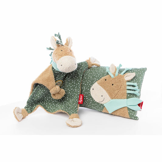 sigikid Schnuffeltuch Pony Wiwi Wiah Tiny Tissues, Schmusetuch, Kuscheltuch, Babytuch, Baumwolle, Grün, 26 cm, 39825