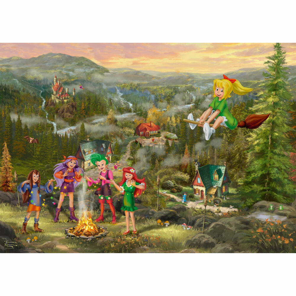 Schmidt Spiele Puzzle Bibi Blocksberg Junghexentreffen, Thomas Kinkade, Erwachsenenpuzzle, 1000 Teile, 58424