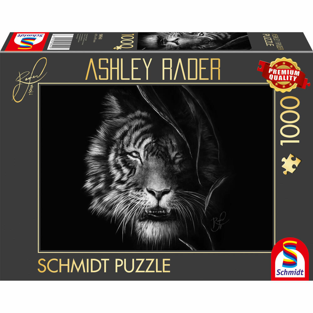Schmidt Spiele Puzzle Wilderness Tiger In the Sign of Freedom, Ashley Rader, Adult Puzzle, 1000 Pieces, 58541