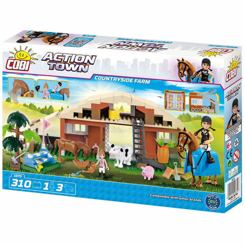 COBI Action Town Countryside Farm, Bauernhof, Pferdehof, Bauern, Spielzeug, Konstruktionsbausteine, Kunststoff, 310 Teile, 1875