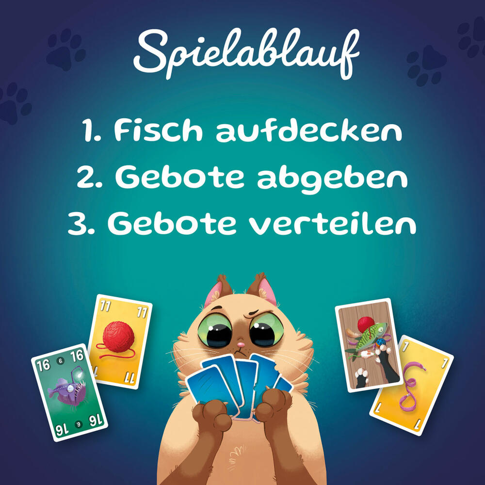 KOSMOS Fish & Flausch, card game, bidding game, family game, ages 8 and up, 741846